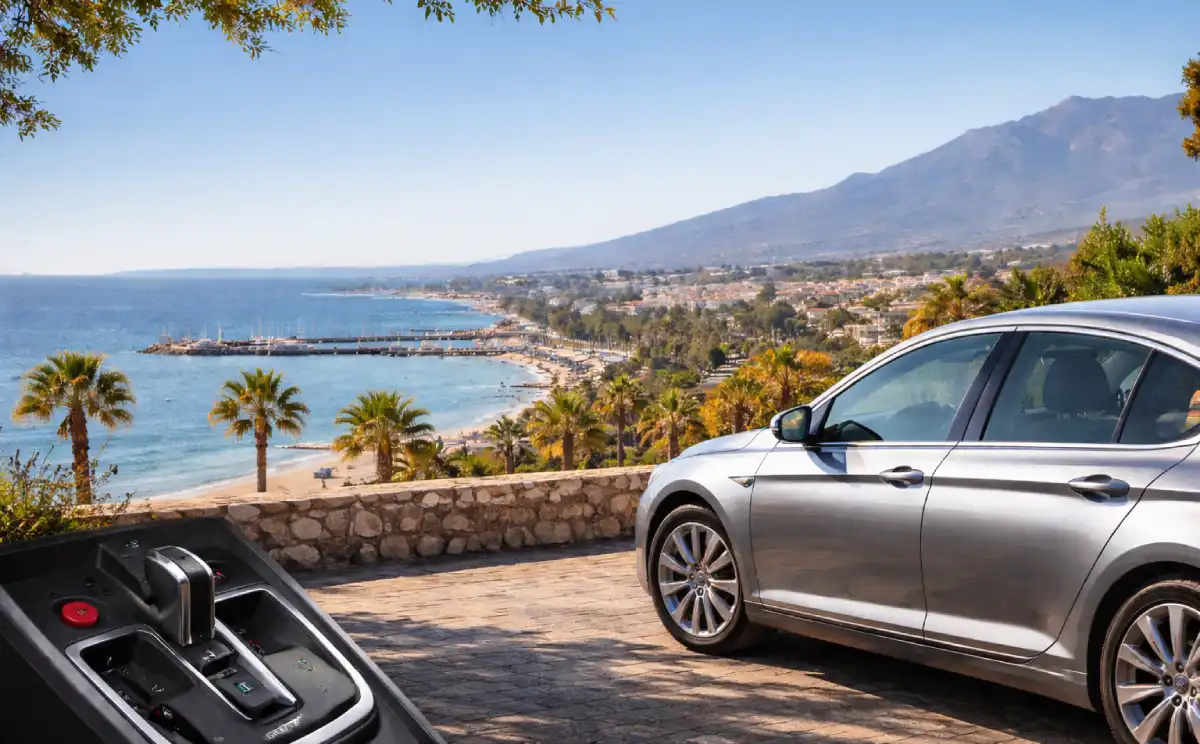 Automatic car hire Marbella overlooking Costa del Sol coastline